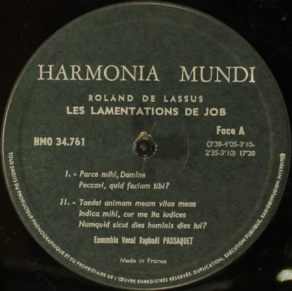 Harmonia Mundi HM 2-761/2 - Les Lamentations De Job - Image 4