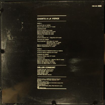 Harmonia Mundi HM248 - Chants A La Vierge - Image 2
