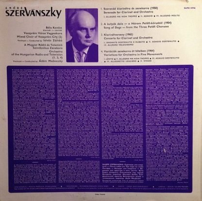 Hungaroton SLPX 11716 - Serenade For Clarinet / Song Of Dogs / C - Image 2