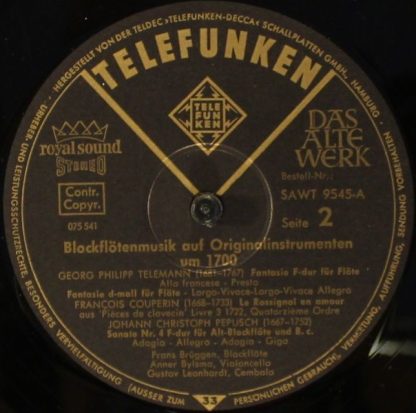 Telefunken SAWT 9545-A - Blockflötenmusik Auf Originalinstrument - Image 7