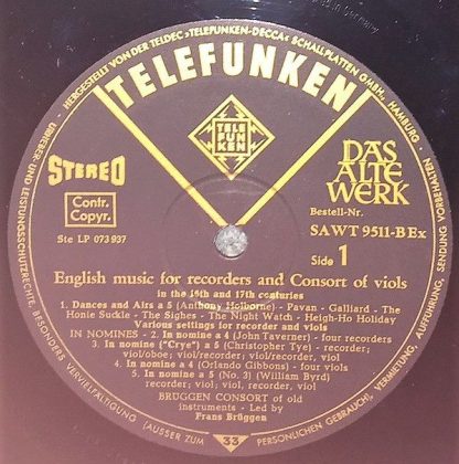 Telefunken SAWT 9511-B Ex - English Music for Recorders and Cons - Image 3