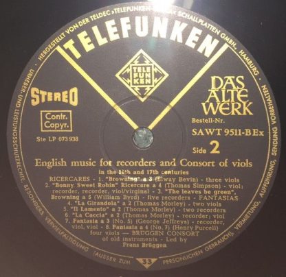 Telefunken SAWT 9511-B Ex - English Music for Recorders and Cons - Image 4