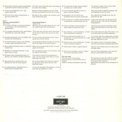 Argo ZRG 795 - Omnes De Saba Venient / Salve Regina Mater Miseri - Image 6