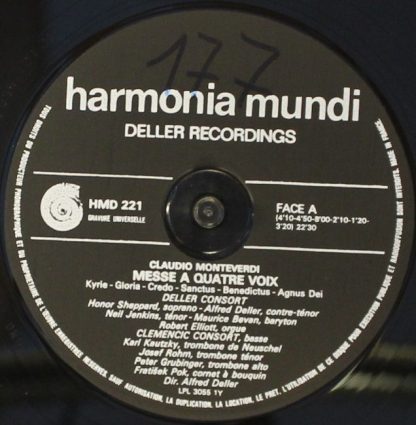 harmonia mundi France HM 221 - Messe À Quatre Voix Avec Trombone - Image 3