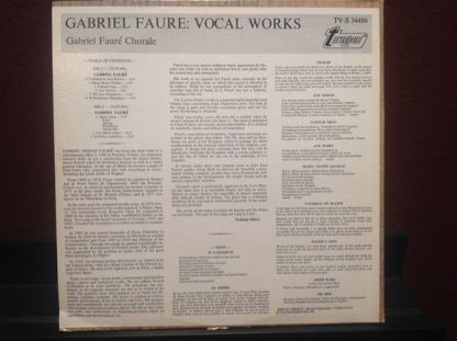 Turnabout TV-S 34486 - Gabriel Faure Vocal Works - Image 3
