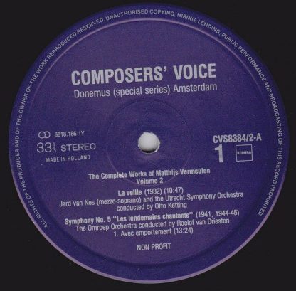 Composers' Voice CVS 8384/2 - The Complete Works Of Matthijs Ver - Image 3