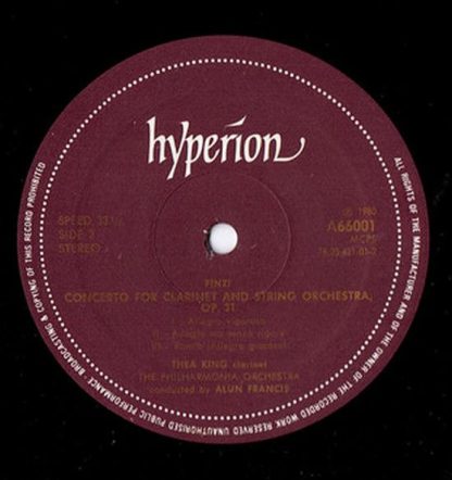 hyperion A66001 - Stanford Clarinet Concerto / Finzi Clarinet Co - Image 4