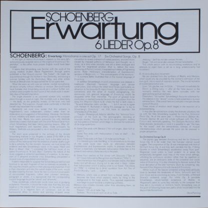 DECCA SXDL 7509 - Erwartung 6 Lieder Op.8 - Image 2