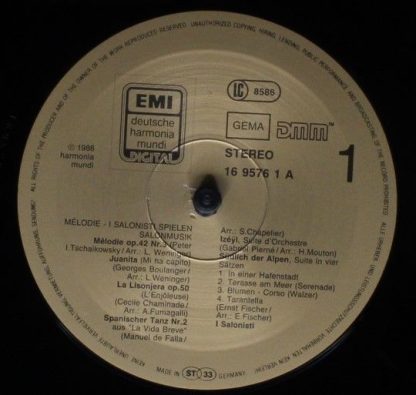 EMI 16 9576 1 - Melodie - I Salonisti Spielen Salonmusik - Image 3