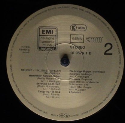 EMI 16 9576 1 - Melodie - I Salonisti Spielen Salonmusik - Image 4