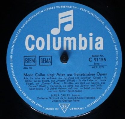 Columbia C 91 155 - Maria Callas Singt Arien Aus Französischen O - Image 3