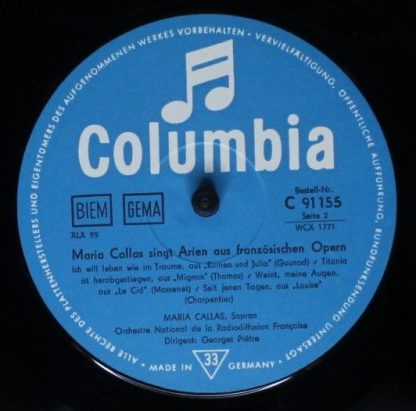 Columbia C 91 155 - Maria Callas Singt Arien Aus Französischen O - Image 4