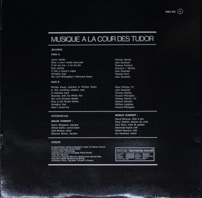 Harmonia Mundi HMU 223 - Musique À La Cour Des Tudor - Image 2