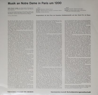 Harmonia Mundi HMS 30 823 - Musik An Notre Dame Um 1200 - Image 2