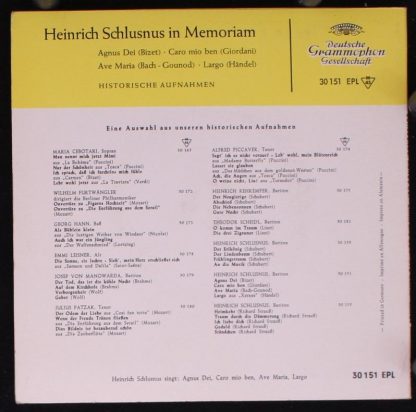 Deutsche Grammophon 30 151 EPL - Heinrich Schlusnus In Memoriam - Image 2