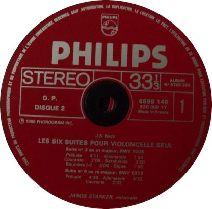 Philips 6768 224 - Intégrale Des Six Suites Pour Violoncelle Seu - Image 5