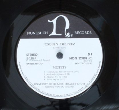 Nonesuch Records NON 32 802 - Missa Ave Maris Stella / Four Mote - Image 6