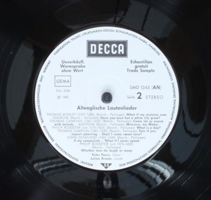 DECCA SMD 1343 - Altenglische Lautenlieder - Image 4