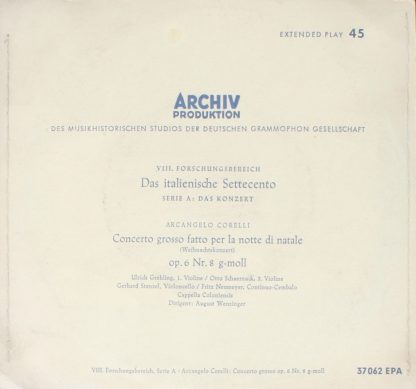Archiv Produktion 37062 EPA - Concerto Grosso Fatto Per La Notte