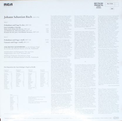 RCA RL 11724 - Orgelwerke: Präludium Und Fuge Es-Dur BWV 552/ Pr - Image 2