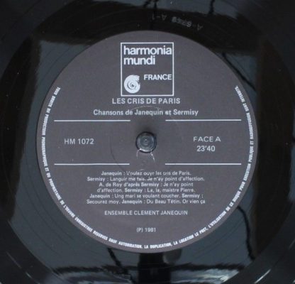 harmonia mundi France HM 1072 - Les Cris De Paris - Chansons De - Image 3