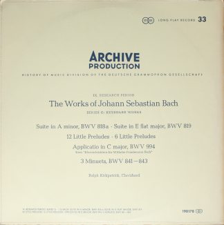 Archiv Produktion 198 178 - Suite In A-Moll, BWV 818a, Suite In