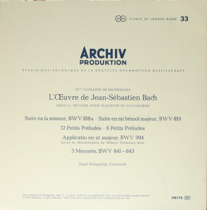 Archiv Produktion 198 178 - Suite In A-Moll, BWV 818a, Suite In - Image 3