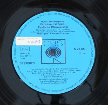CBS S 72729 - Wunder Der Stereophonie: Festliche Bläsermusik (Si - Image 3