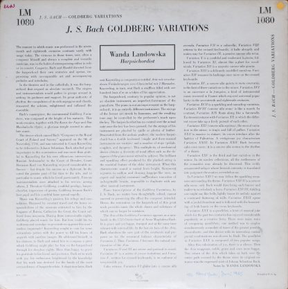 RCA Victor Red Seal LM 1080 - Goldberg Variations - Image 2
