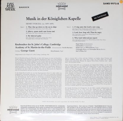 DECCA SAWD 997 5-B - Musik In Der Königlichen Kapelle - Image 2