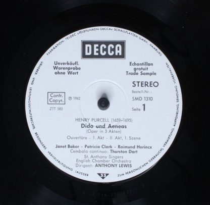 DECCA SMD 1310 - Dido And Aeneas - Image 3