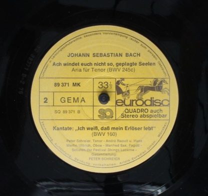 Eurodisc SQ 89 371 MK - Kantaten Für Tenor - Image 4