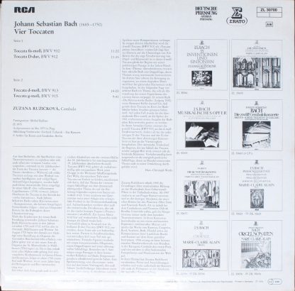 Erato ZL 30700 - Vier Toccaten - BWV 910, BWV 912, BWV 913, BWV - Image 2