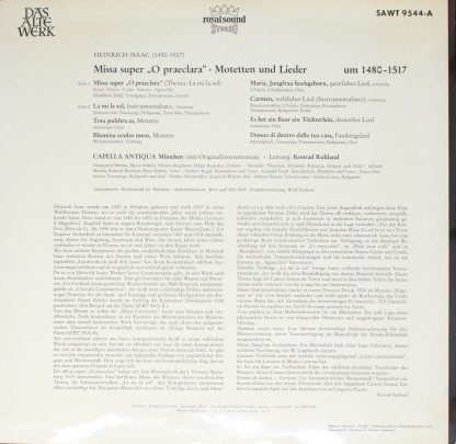 Telefunken SAWT 9544-A - Missa Super "O Praeclara" La Mi La Sol - Image 2