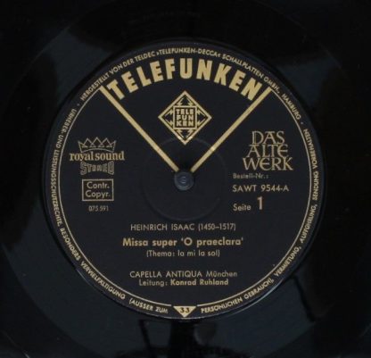 Telefunken SAWT 9544-A - Missa Super "O Praeclara" La Mi La Sol - Image 5