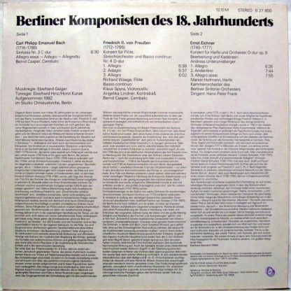 Eterna 8 27 800 - Berliner Komponisten Des 18. Jahrhunderts - Image 2