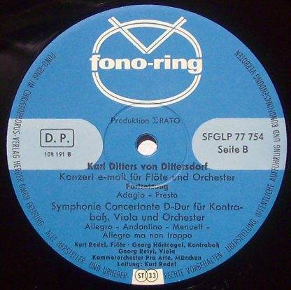 Fono-Ring SFGLP 77 754 - Cembalokonzert, Flötenkonzert, Symphoni - Image 3