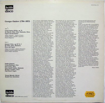 Jecklin-Disco 554 - Grand Septuor B-Dur, Op. 79 / Quintett F-Dur - Image 2