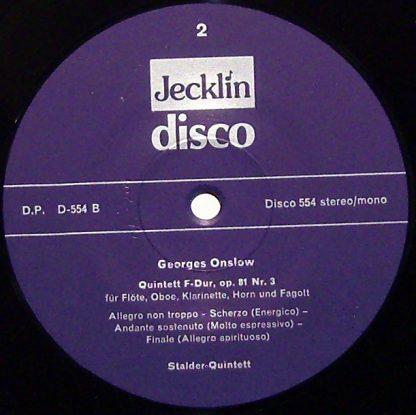 Jecklin-Disco 554 - Grand Septuor B-Dur, Op. 79 / Quintett F-Dur - Image 3