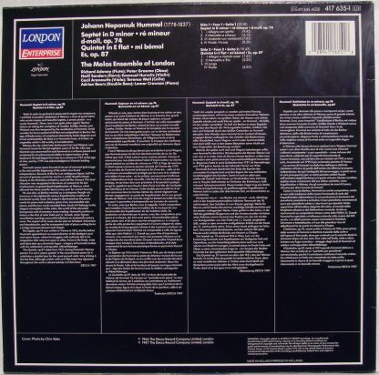 London Enterprise 417 635-1 - Septet, Op. 74 / Quintet, Op. 87 - Image 2