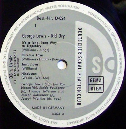 Deutscher Schallplattenclub D 024 - George Lewis - Kid Ory