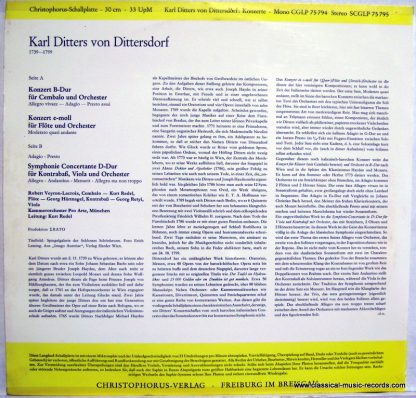 Christophorus CGLP 75 794 - Cembalokonzert, Flötenkonzert, Symph - Image 2
