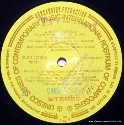 Hungaroton LPX 11525 - Concerti Nos 3 And 4 / Quartetto Per Arch - Image 3