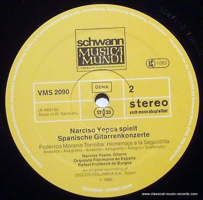 Schwann Musica Mundi VMS 2090 - Narciso Yepes Spielt: Spanische - Image 3