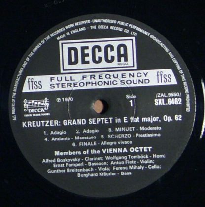 DECCA SXL 6462 - Grand Septet / 'Stor' Septet - Image 3