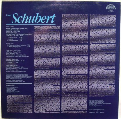 Supraphon 1111 3600 - Schubert - "Trout" Quintet - Image 2