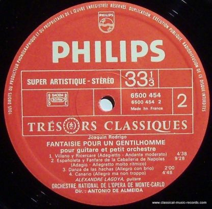 Philips 6500 454 - Concerto De Aranjuez - Fantaisie Pour Un Gent - Image 3