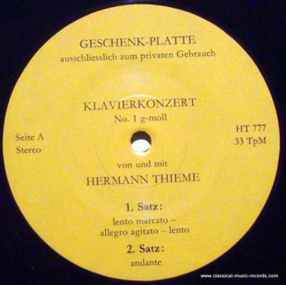 Not On Label HT 777 - Klavierkonzert Nr. 1 - Image 2