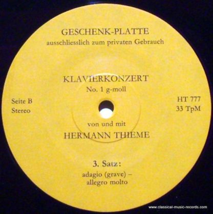 Not On Label HT 777 - Klavierkonzert Nr. 1 - Image 3