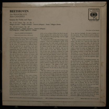 Columbia MS 6427 - Beethoven Sonatas For Violin & Piano, No. 3 I - Image 2